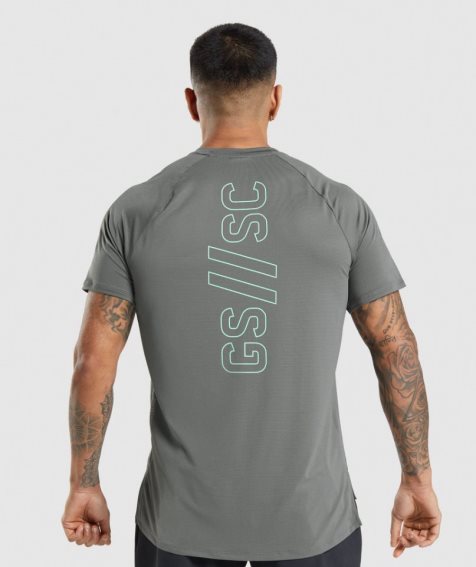 Men's Gymshark Steve Cook T-Shirts Grey | CA N13687